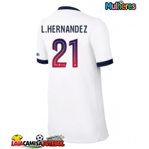 Camisa de Futebol Paris Saint-Germain Lucas Hernandez #21 Equipamento Secundário Mulheres 2026-27 Manga Curta